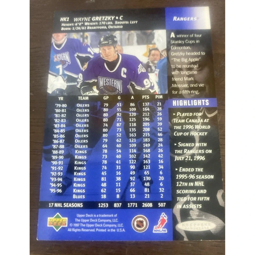Wayne Gretzky‎ 1997 Hallmark NHL Hockey Greats 1st in Series Ornament New